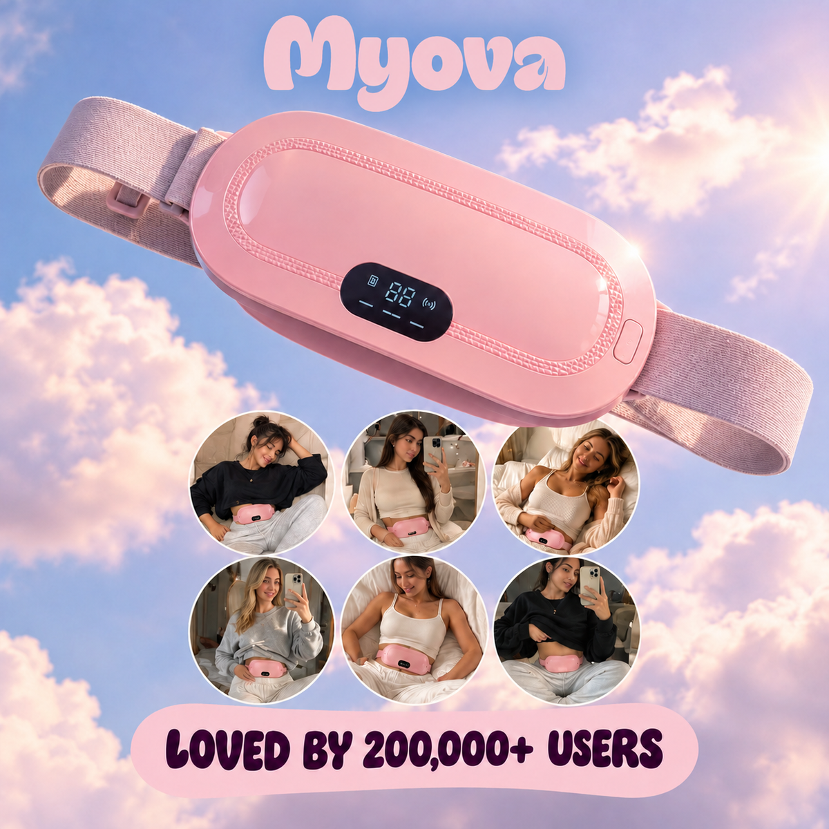 MYOVA™ Wearable Heating & Massage Belt | Period Comfort