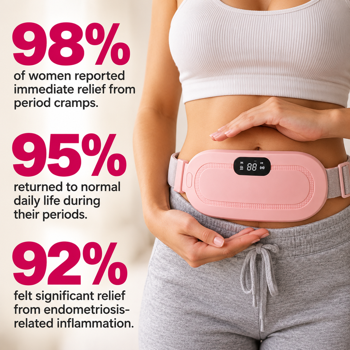 MYOVA™ Wearable Heating & Massage Belt | Period Comfort
